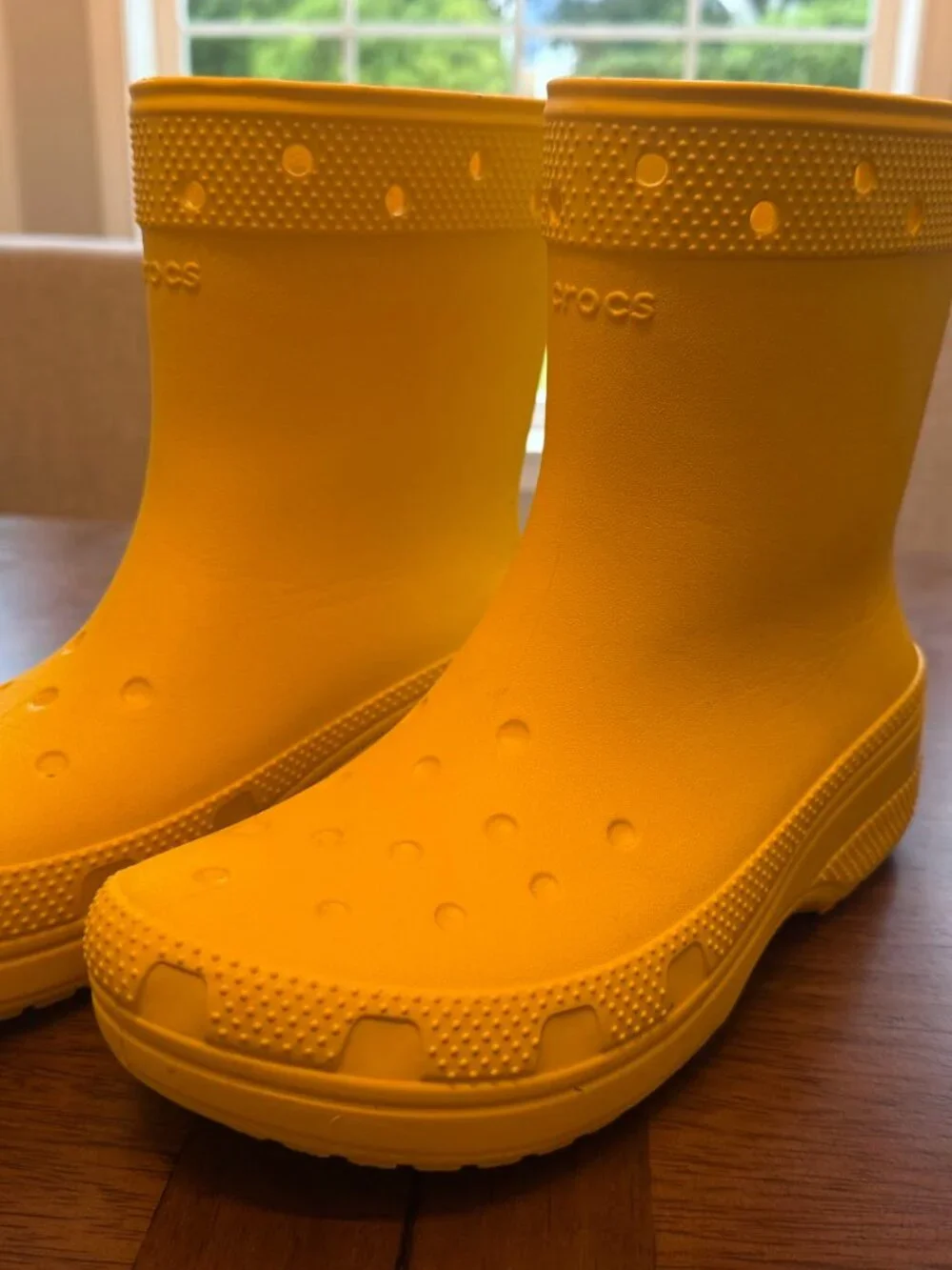 Crocs Unisex Classic Rain Boots, Sunflower, 9 US Men